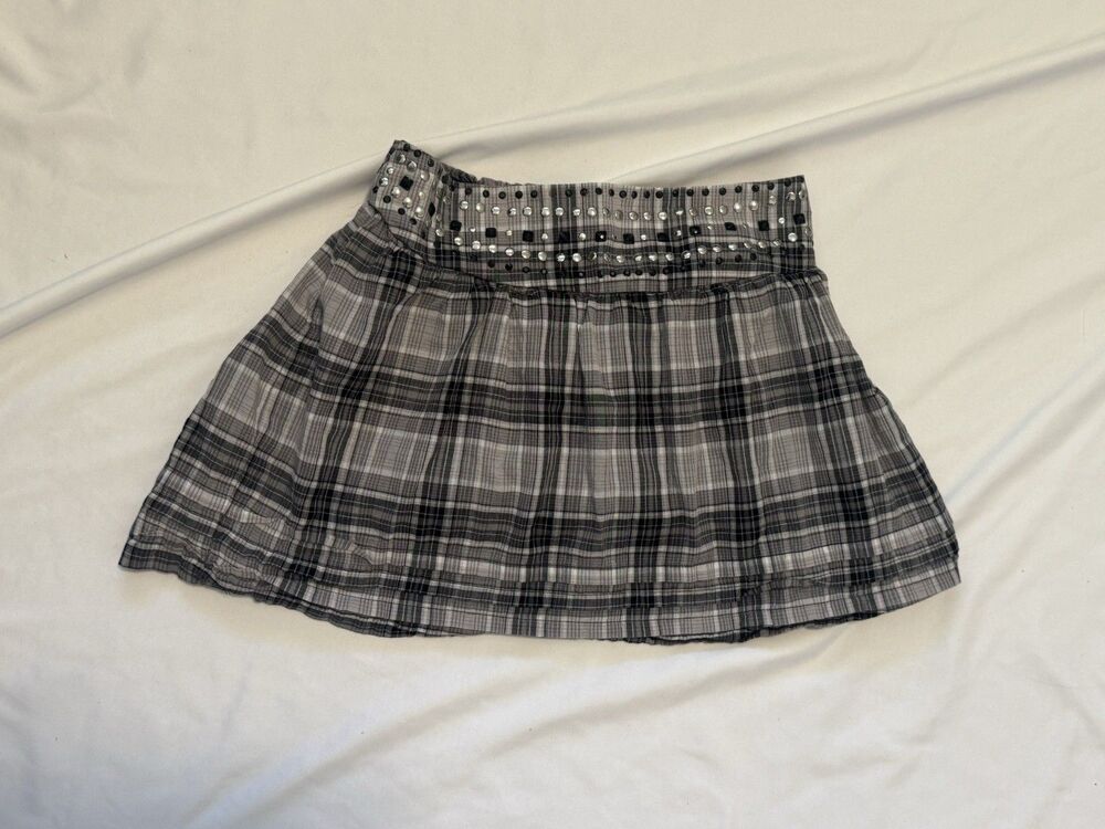 Girl Code Girls Y2K Plaid Skort 12.5 Plus Embellished Waist Built In Shorts